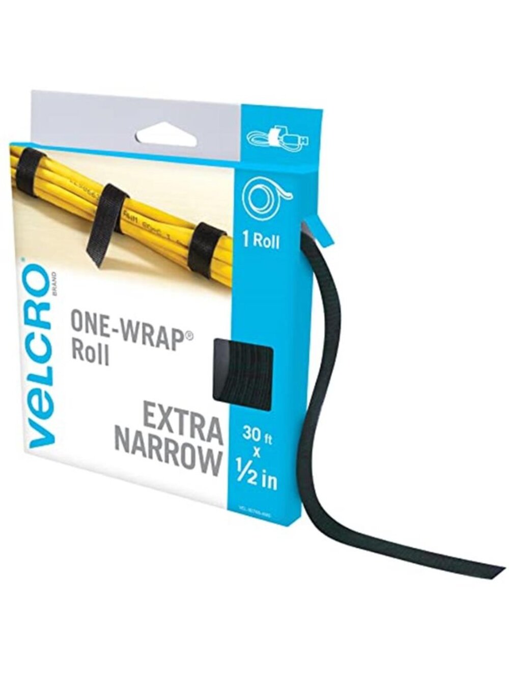Reusable Cable Tie Roll Hook Loop Fastener Cord Organizer Wire Management